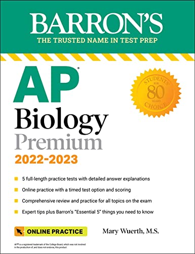 AP Biology Premium, 2022-2023: Comprehensive Review with 5 Practice Tests + an Online Timed Test Option (Barron's Test Prep)